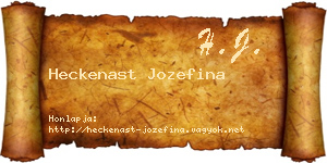 Heckenast Jozefina névjegykártya